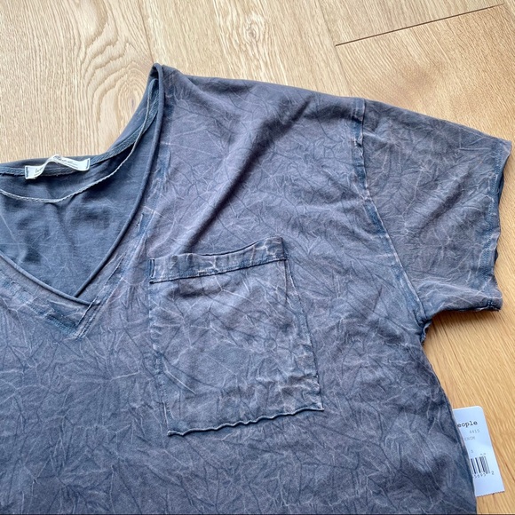 WANT YOU SIDE SLIT POCKET T-SHIRT IN DUSTED DENIM - Picture 6 of 12